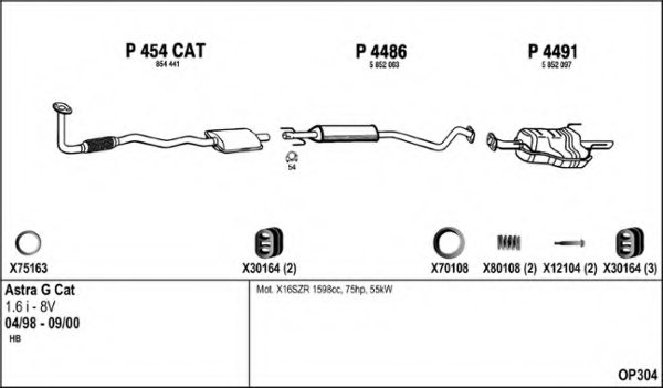 FENNO OP304 Exhaust System
